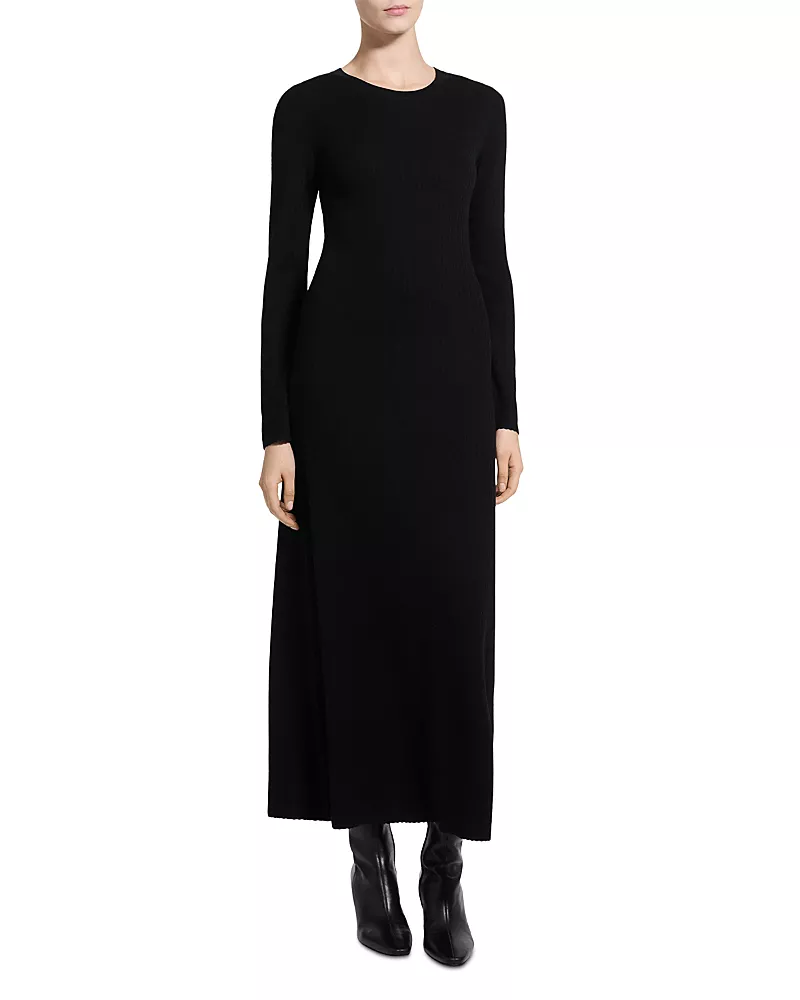 Theory Regal Merino Wool Ribbed Maxi Sweater Dress