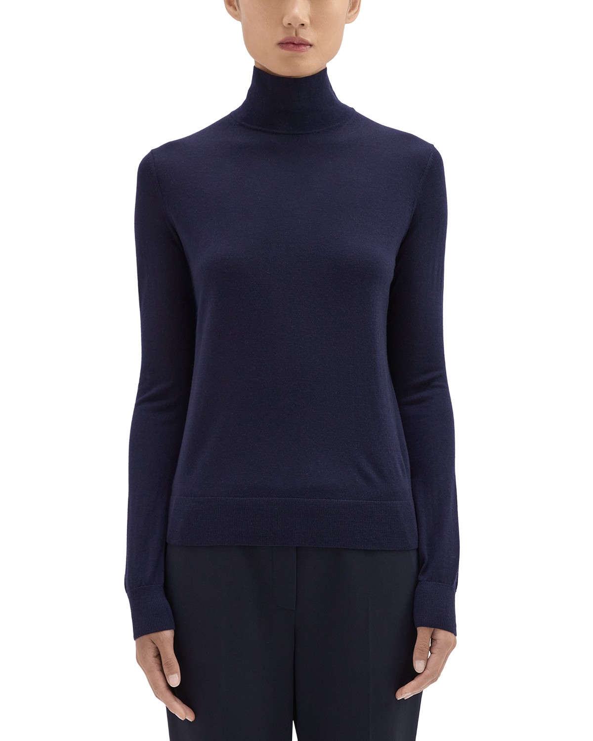 Theory Regal Wool Turtleneck Sweater in Deep Navy