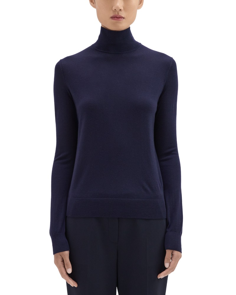 Theory Regal Wool Turtleneck Sweater in Deep Navy