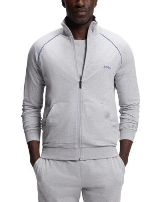 Stretch Cotton Piped Track Jacket