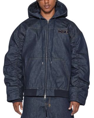 Slouchy Drawstring Logo Bomber Jacket
