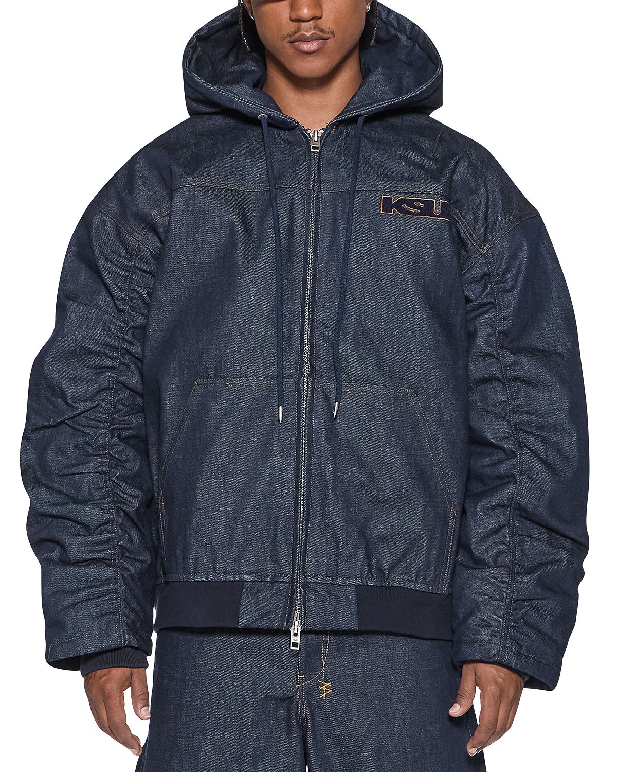 Ksubi Slouchy Drawstring Logo Bomber Jacket