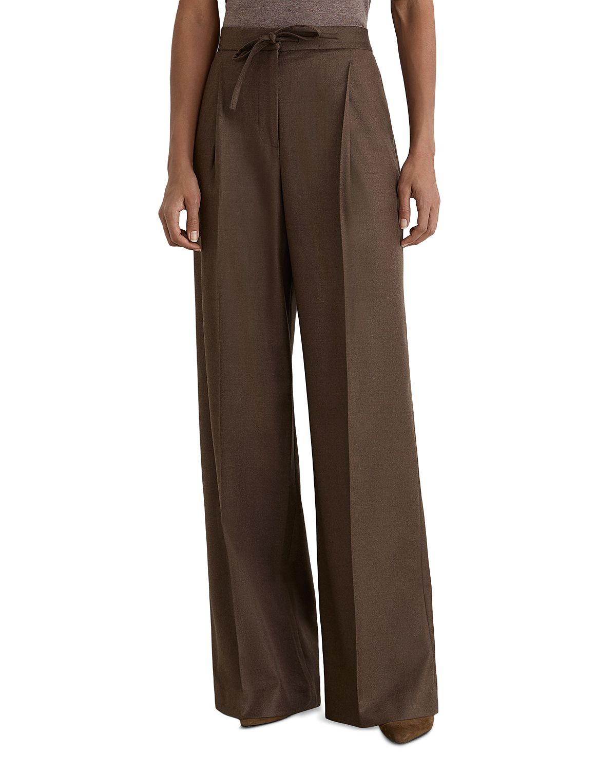 Reiss Derby Wide Leg Wool Blend Pants