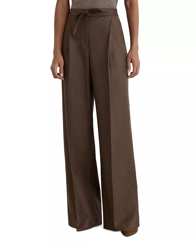 Reiss Derby Wide Leg Wool Blend Pants
