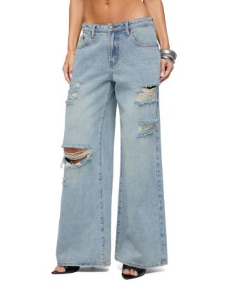 Ellah Distressed Low Rise Baggy Jeans