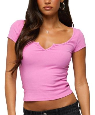 Jeanna Notch Scoop Neck T Shirt