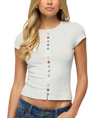 Cary Mixed Button Up T Shirt