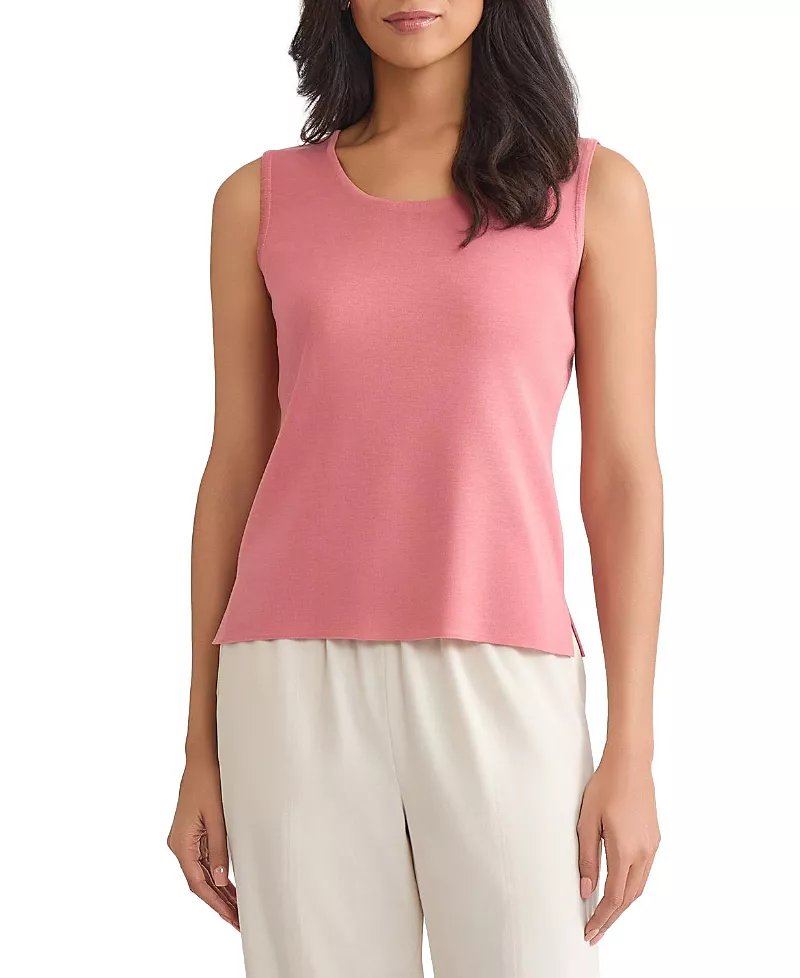 Misook Double Scoop Neck Knit Tank
