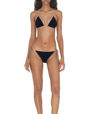  Check Trim Triangle Bikini