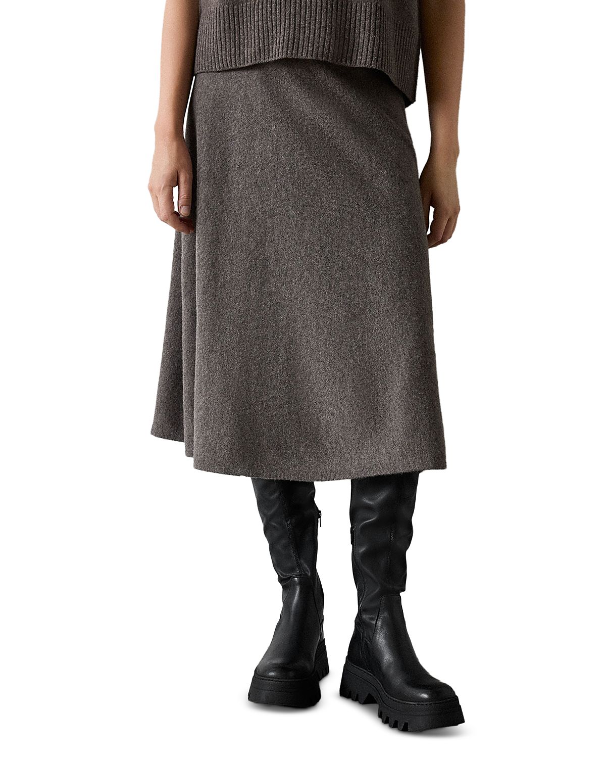 Whistles Wool Midi Skirt