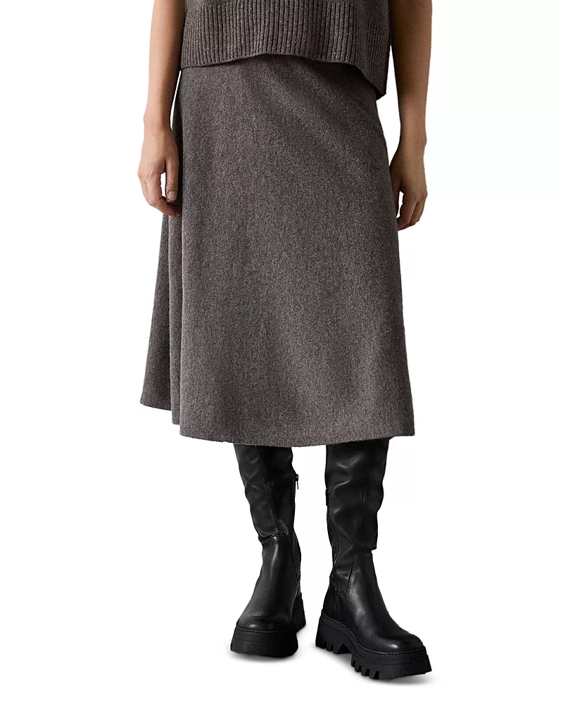 Whistles Wool Midi Skirt