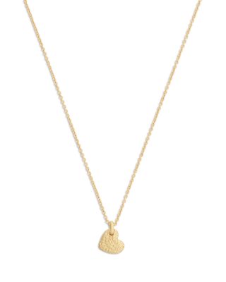 Signature Quilted Heart Pendant Necklace, 16-18"