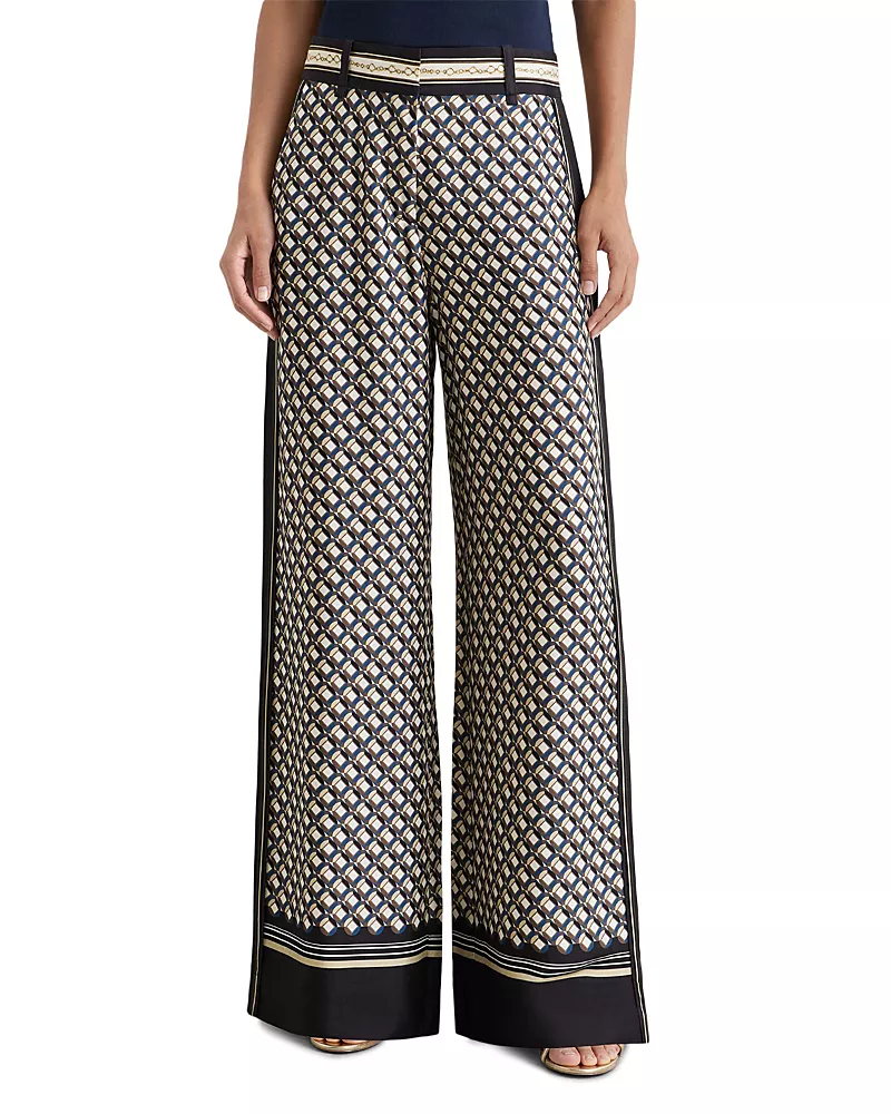 Reiss Carmine Satin Wide Leg Pants
