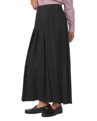Pleated Front Maxi Skirt
