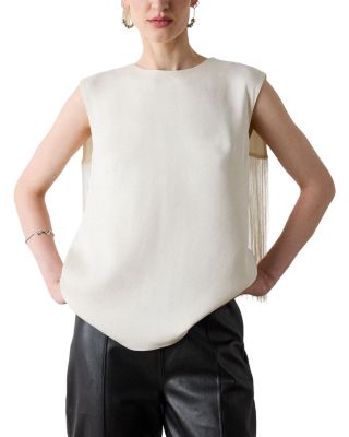 Sleeveless Fringe Back Top