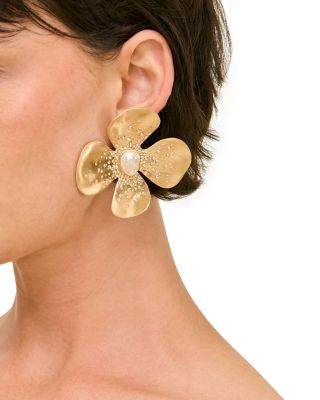Lucky Flower Clip On Earrings, 1.5"L