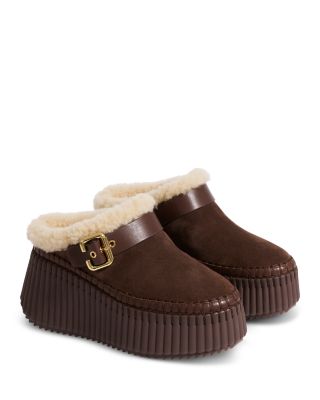 Women's Nama Shearling Lined Wedge Mules