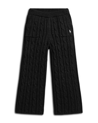Girls' Metallic Cable Knit Cotton Sweater Pants - Little Kid