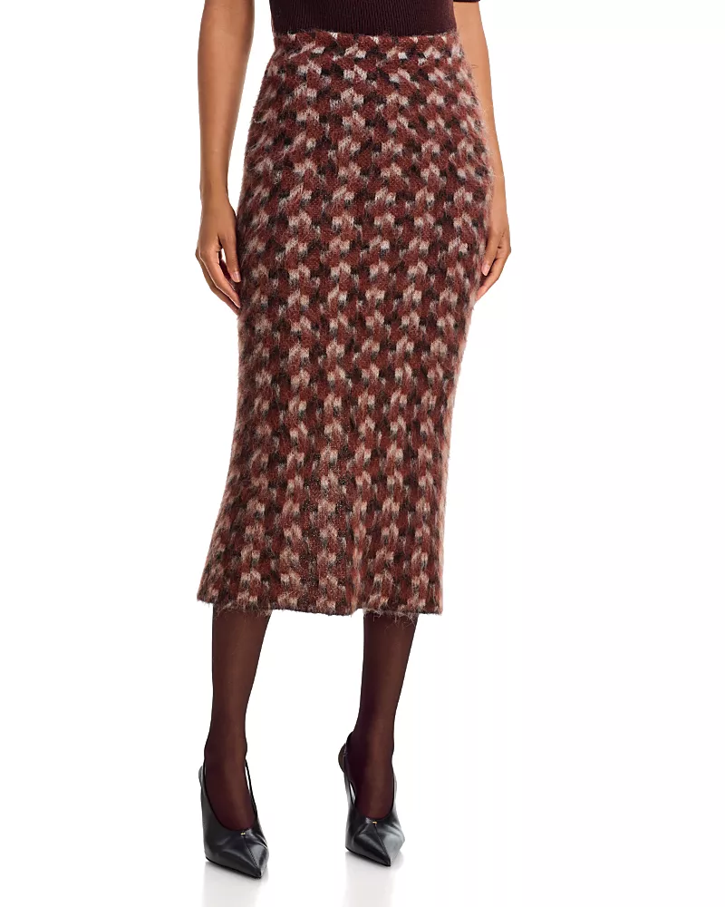 Zankov Dephine Geo Knit Straight Skirt