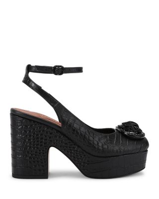 Women's Chelsea Croc Embossed Leather Slingback Pumps