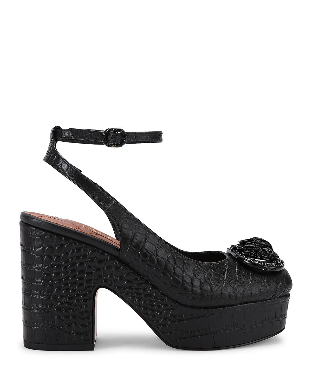 Kurt Geiger London Women's Chelsea Croc Embossed Leather Slingback Pumps