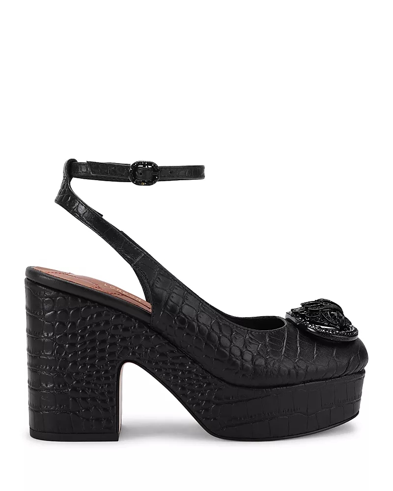 Kurt Geiger London Women's Chelsea Croc Embossed Leather Slingback Pumps