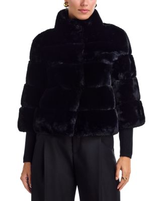 Faux Fur Mock Neck Jacket