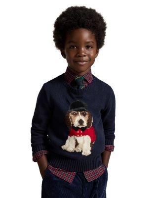 Boys' Dog Intarsia Crewneck Sweater - Little Kid