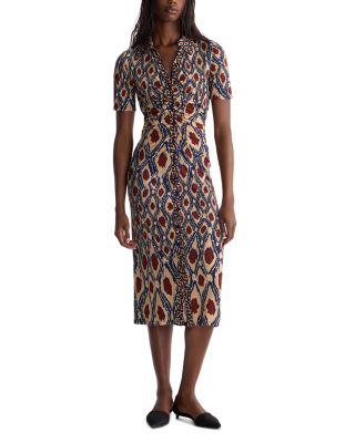 Zoey Collared V Neck Midi Dress