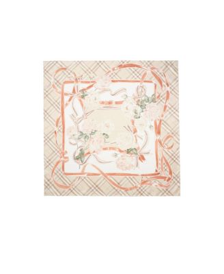  Rose Check Silk Scarf