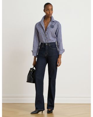 High Rise Straight Jeans in Rinse Wash - thumbnail 2