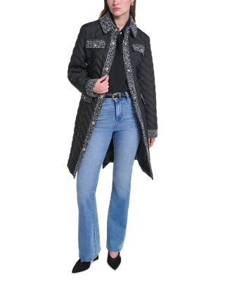 Agyness Quilted Contrast Trim Coat - thumbnail 2