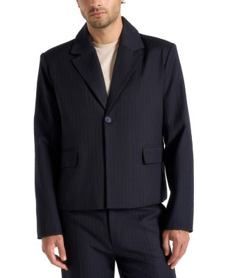 Silas Pinstriped Tailored Cropped Blazer
