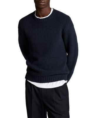 Wool Bold Knit Rugby Stripe Crewneck Sweater