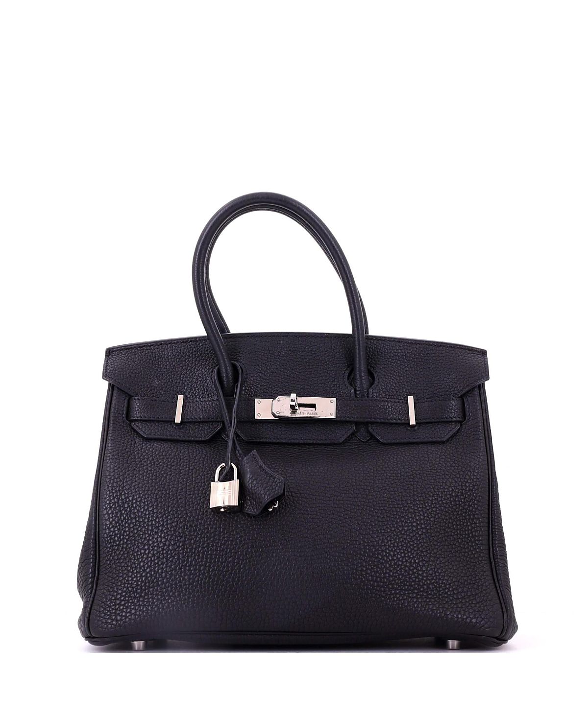 Pre-Owned HERMES Birkin 30 Handbag Black Togo with Palladium Hardware