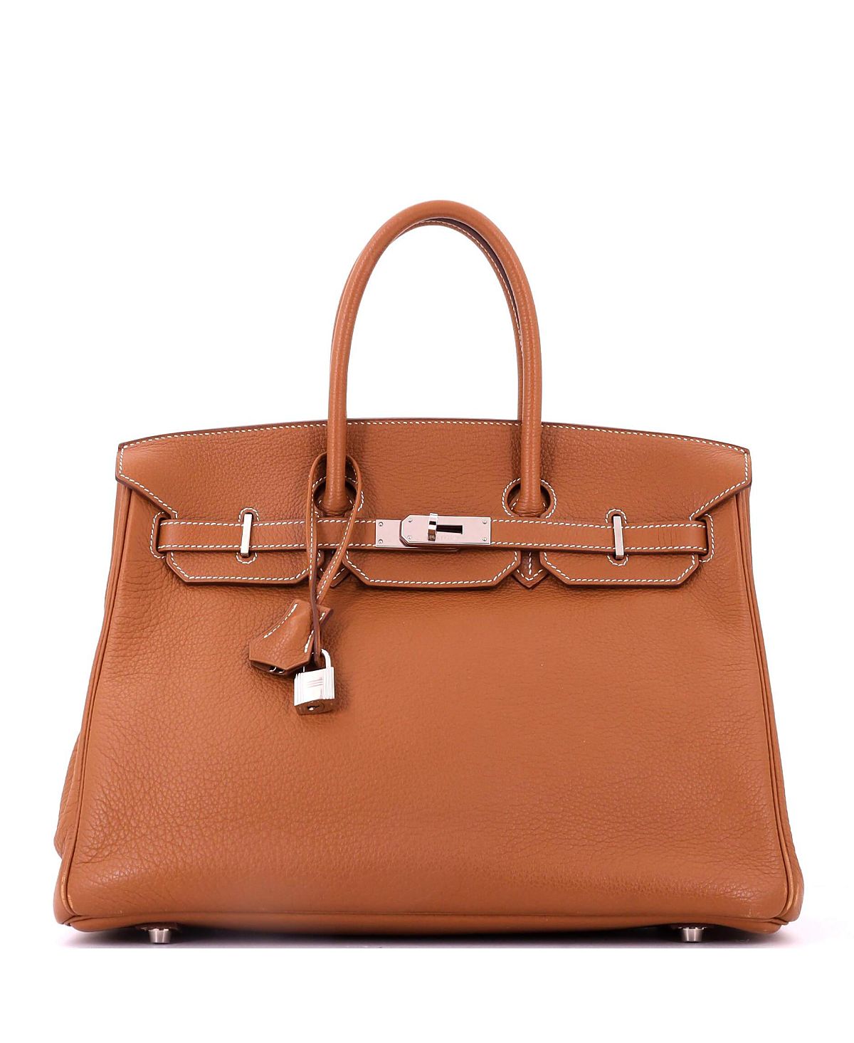 Pre-Owned HERMES Birkin 35 Handbag Brown Togo with Palladium Hardware