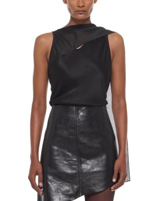 Silk Asymmetric Scarf Top
