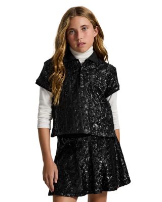 Girls' Sequined Polo Shirt & Skirt - Big Kid