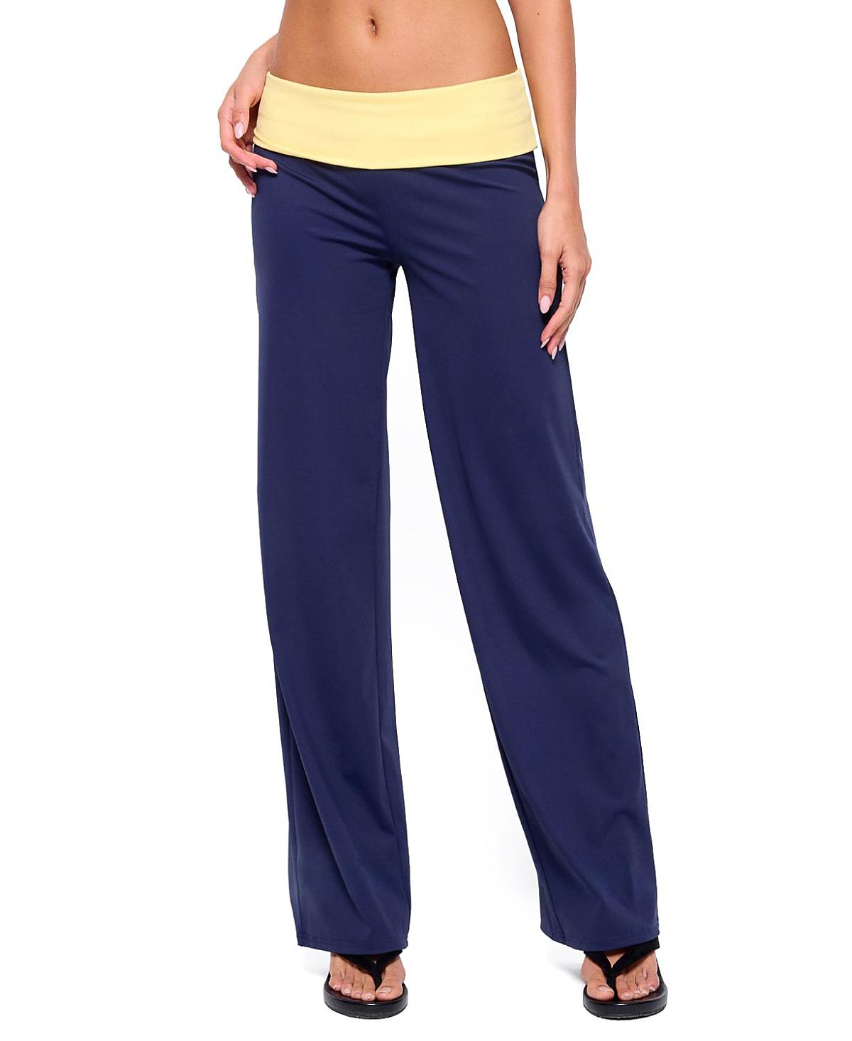 Edikted Dayna Contrast Foldover Straight Leg Pants