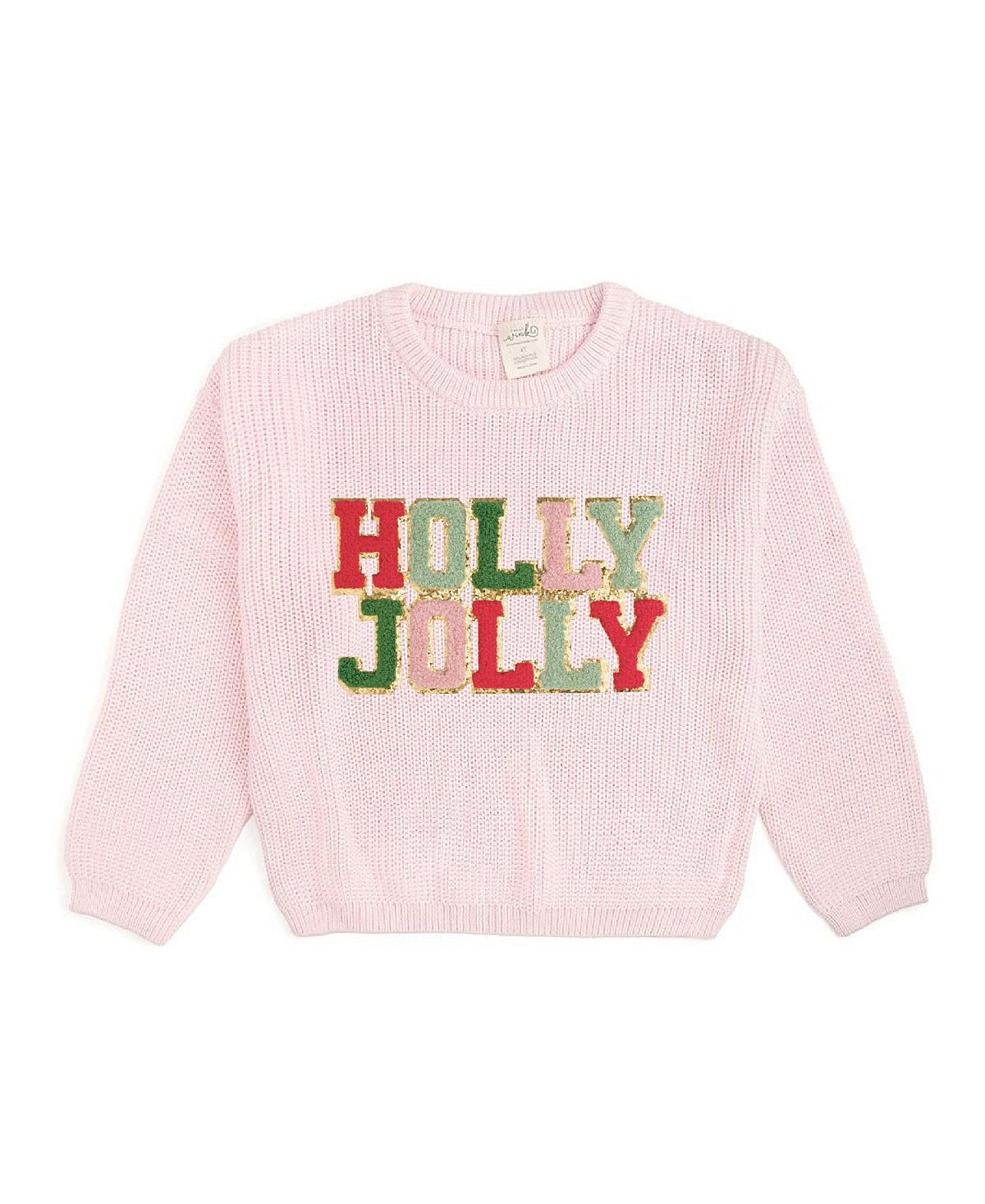 Sweet Wink Girls' Holly Jolly Patch Christmas Sweater - Big Kid
