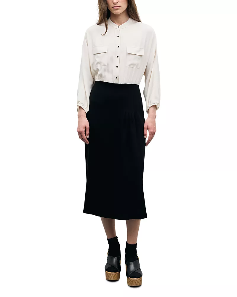 Gerard Darel Cassy Colorblocked Shirt Top Dress