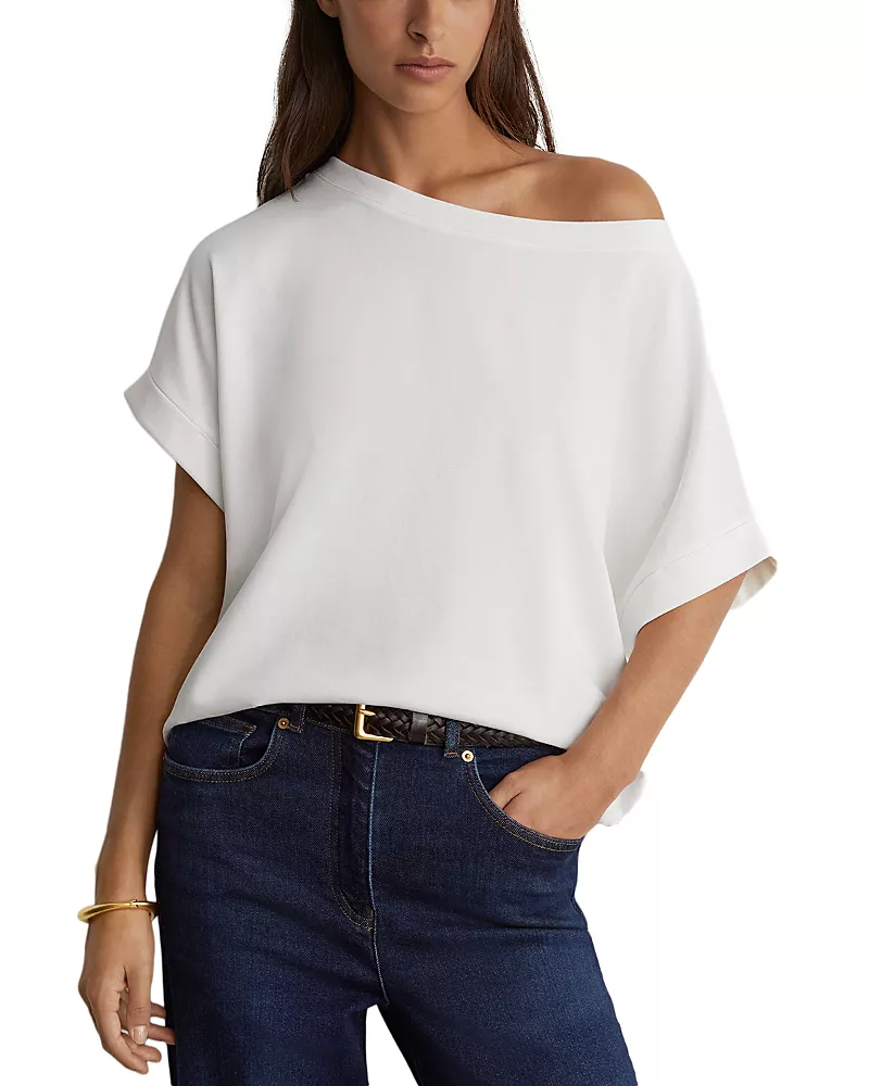 Reiss Sia Cotton Off-the-Shoulder Tee