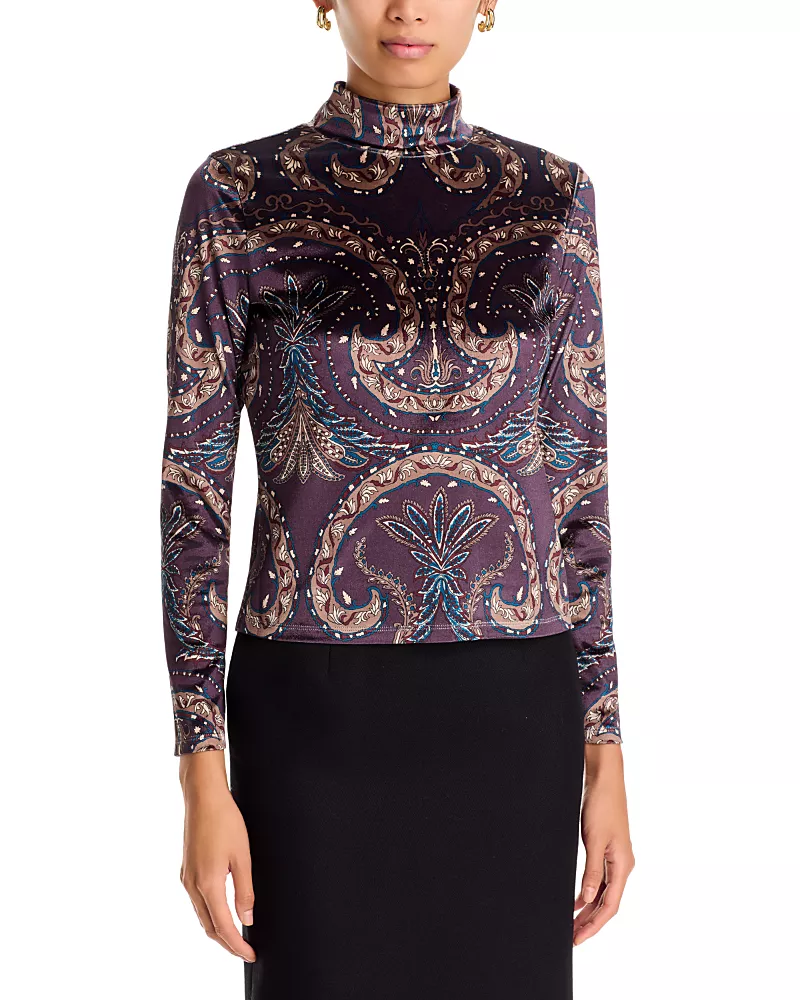 Veronica Beard Nate Mock Neck Top