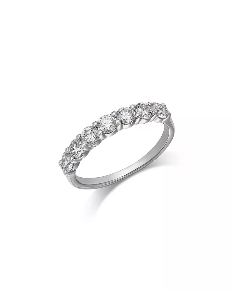 Bloomingdale's Fine Collection Luxe Collection Certified Lab Grown Diamond Seven Stone Band in 14K White Gold, 1.0 tcw