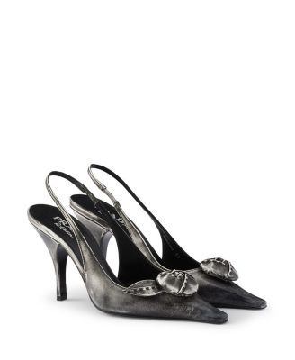  Women's Leather Slingback Pumps