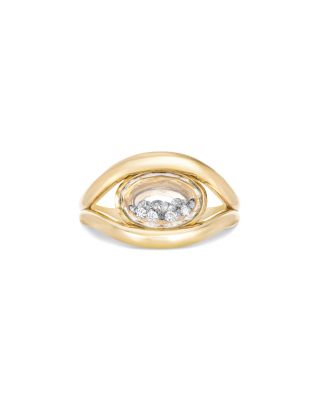 Moritz Glik 18K Yellow Gold Diamond Kaleidoscope Shaker East West Statement Ring, 0.18 tcw