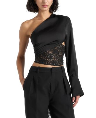 Coralie One Sleeve Lace Wrap Top
