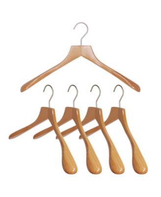  Beechwood Shirt Hanger with Wide Shoulder Support, Set of 4