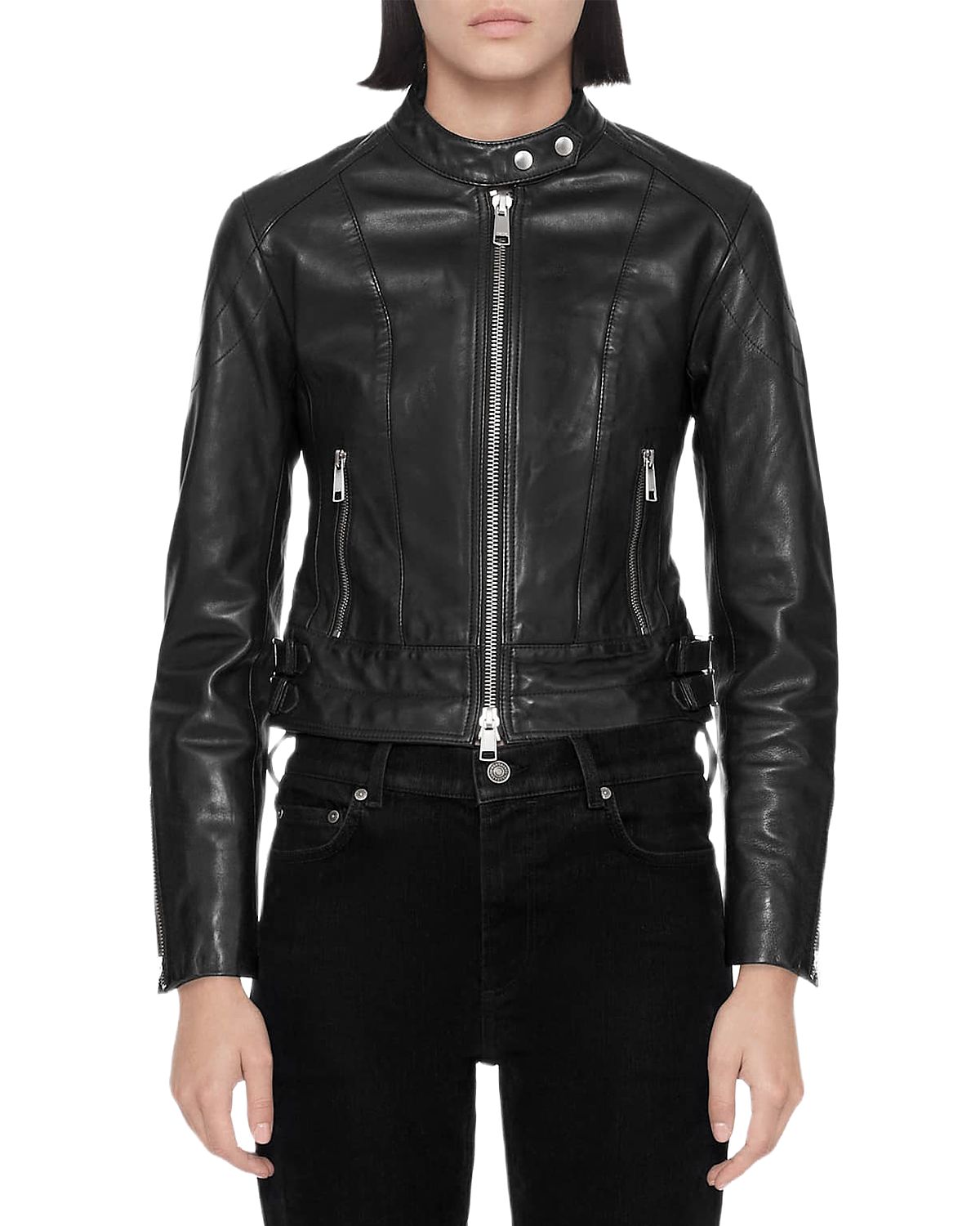 Allsaints Comet Leather Slim Fit Moto Jacket