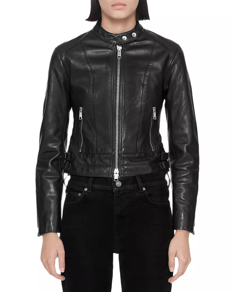 Allsaints Comet Leather Slim Fit Moto Jacket